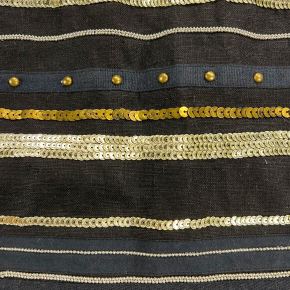 Worth New York Black Custom Maximalist Mixed Metals Beaded Artistry Skirt Size 2 - Picture 6 of 16